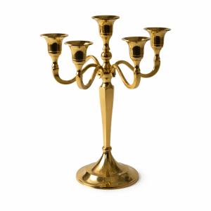 5-armet lysestage, guld