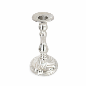 1-armet lysestage, sølv m/mønster