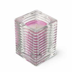 Lysestage, glas rillet