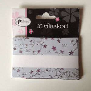 Bordkort sølvbryllup med små lilla blomster