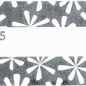 Bordkort til sølvbryllup med hvide blomster