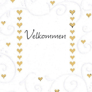 Indbydelse til bryllup med små hjerter i guld