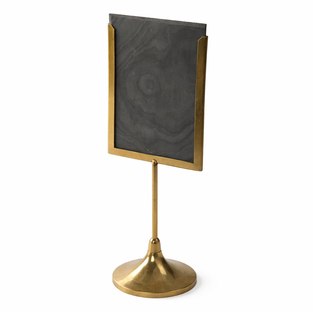 Menukortholder, messing